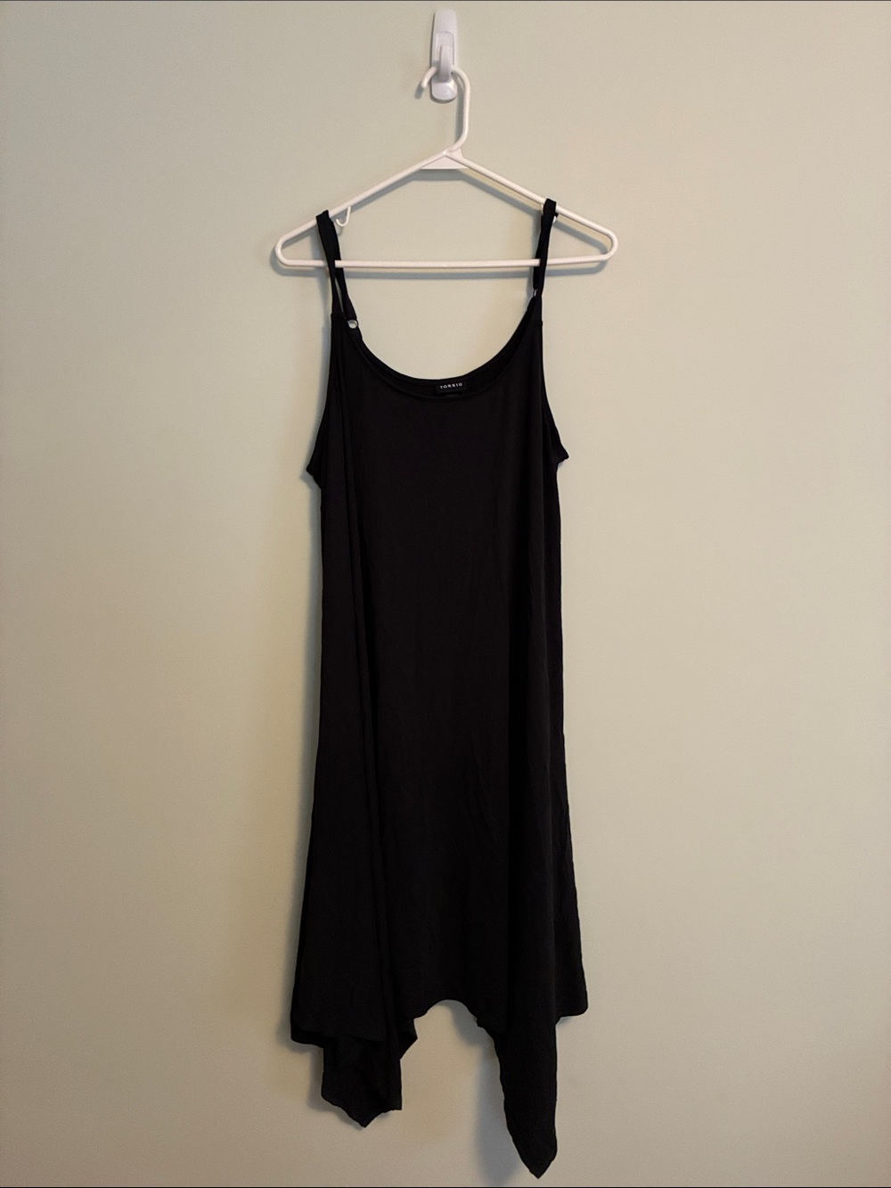 torrid Black Asymmetrical Slip Dress with Adjustable Straps